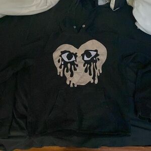Cropped Crying heart hoodie